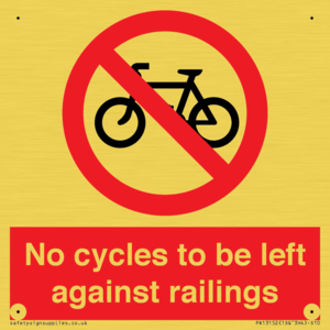 No cycles to be left against railings